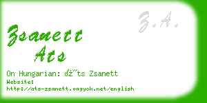 zsanett ats business card